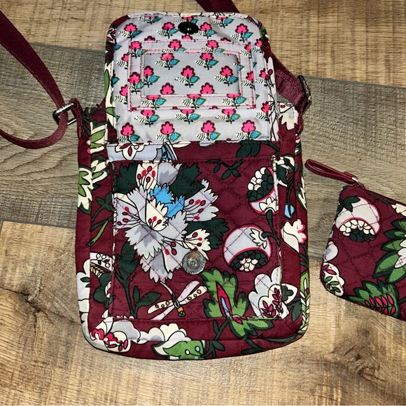Vera Bradley Floral Crossbody Bag With Matching Mini Wallet - Picture 7 of 16